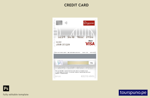 listo para imprimir plantilla de tarjeta de débito visa bancaria Cuba Bandec Ban